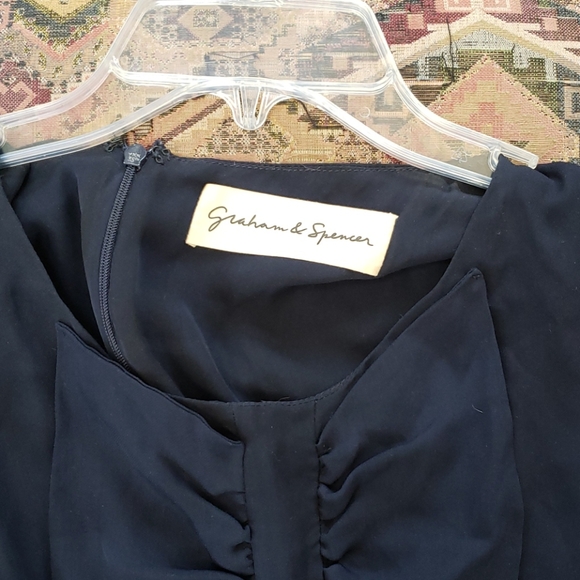 Graham and Spencer Navy Silk Dress - Picture 4 of 5